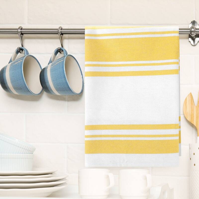 28 x 20 Inch Stripe Kitchen Towels Decor Cotton Tea Dish Towels Soft & Absorbent Linen Tea Towels