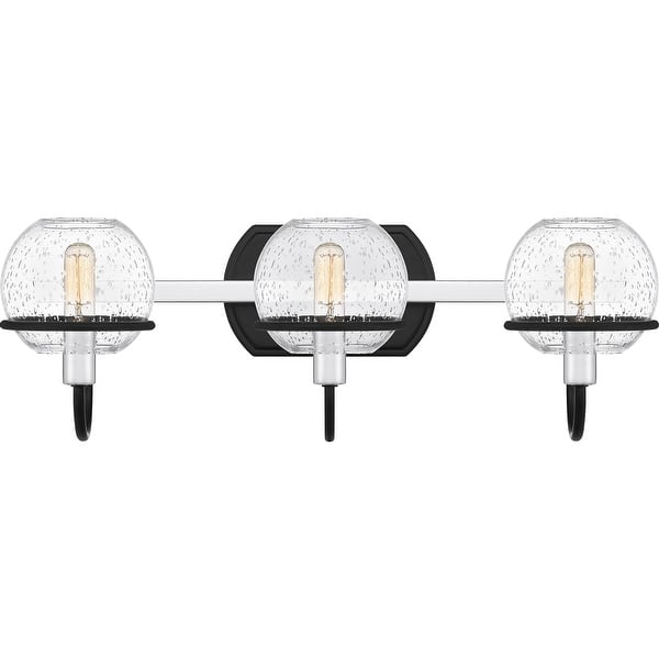 slide 2 of 5, Phoenix 3-Light Matte Black Vanity Light - Matte Black - 22.25