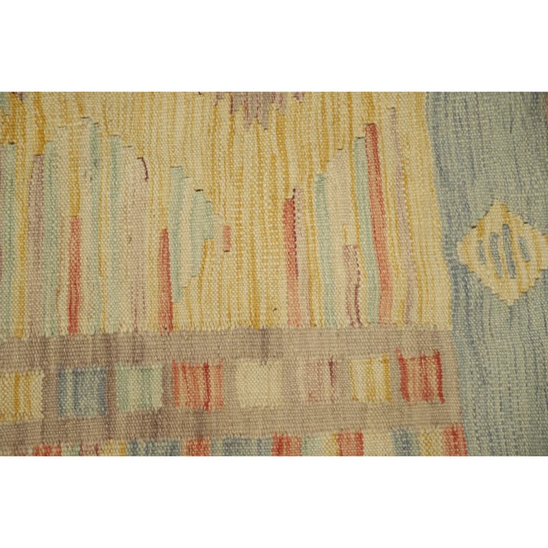 Hand Woven Oriental 100% Wool Carpet Southwestern Tribal Multi-Colored Kilim Area Rug - 5' 4'' X 3' 3''