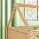 preview thumbnail 16 of 28, Twin Size Rubber Wood House Floor Bunk Bed with Safety Guardrails
