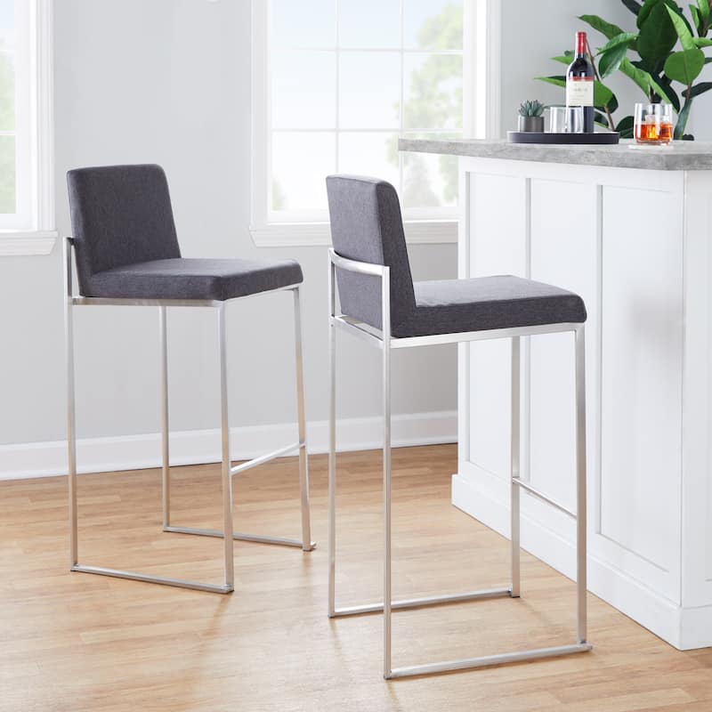 Silver Orchid Forrest High Back Bar Stool - Set of 2
