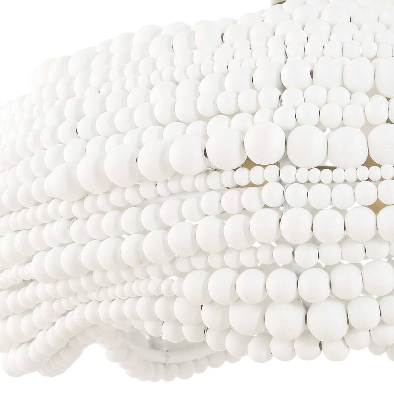 Uttermost Biddeford 5 Light White Beaded Pendant - 24"W x 24"D x 11.5"H