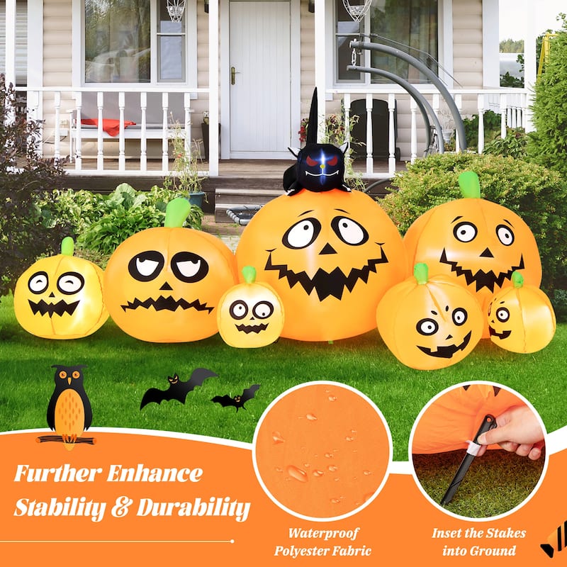 Costway 8FT Long Halloween Inflatable Pumpkins Self Inflating - See Details