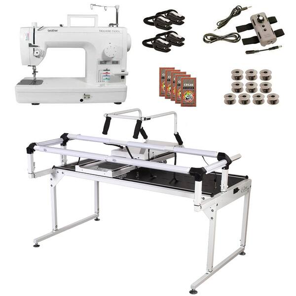 slide 1 of 1, Brother PQ1500SL Grace Q-Zone Hoop Frame Pro with Speed Control Machine Quilting Combo 12