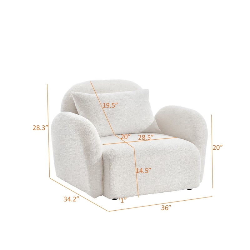 Living Room Furniture Lazy Sofa Chair Teddy Fabric