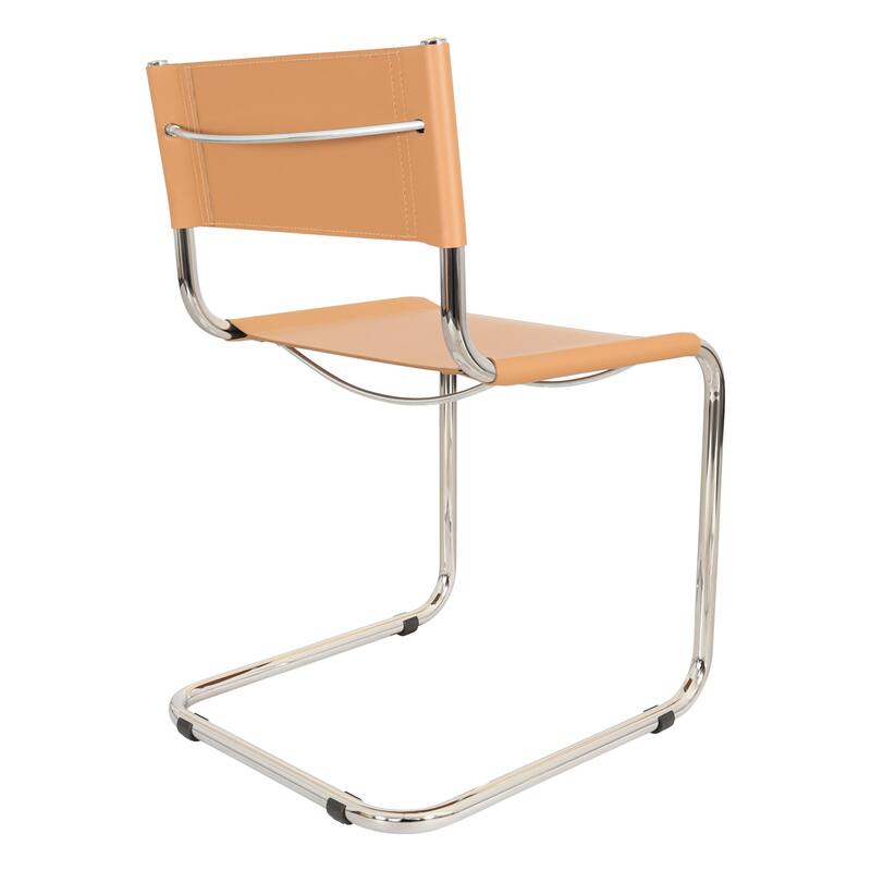 Breuer Chair Company Mart Stam Cantilever Side Chair w/ Chrome Frame (Various Bonded Leather Colors)