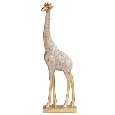 Q-Max 14.25"H Giraffe Figurine in Gold Finish