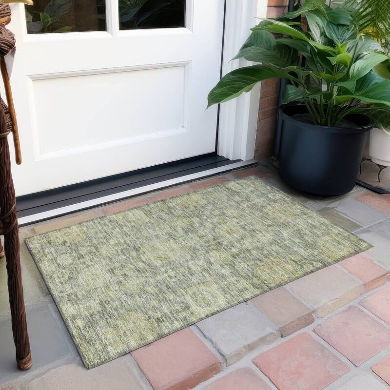 Machine Washable Indoor/ Outdoor Vintage Traditional Chantille Rug