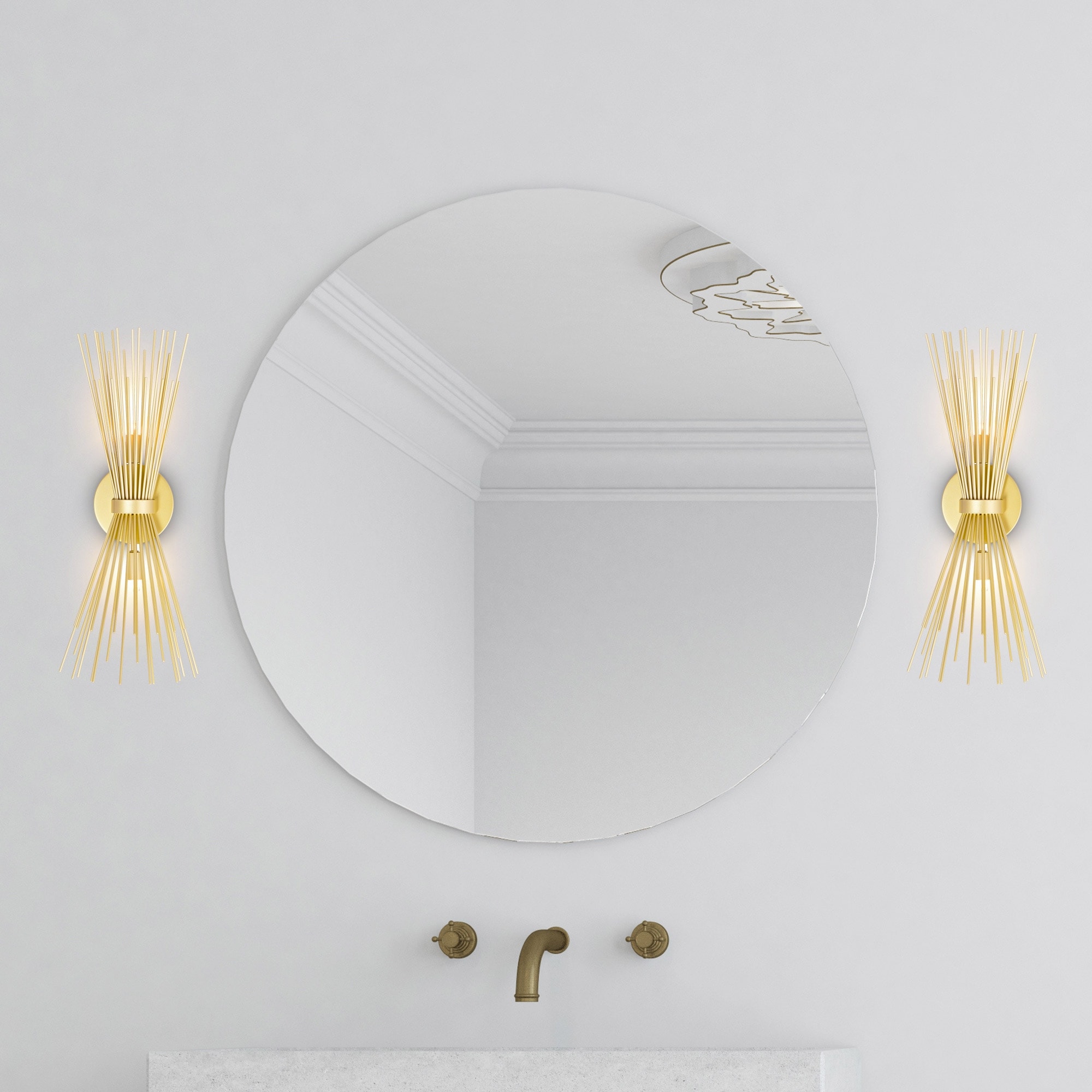 CWI Lighting Savannah 2 Light 8in Gold Leaf Wall Sconce - Gold Leaf