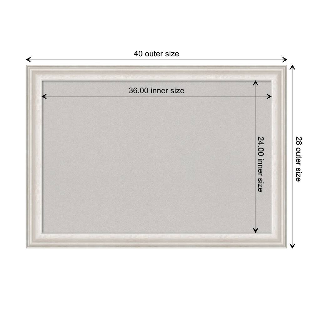 Trio White Wash Silver Framed Grey Corkboard Bulletin Board