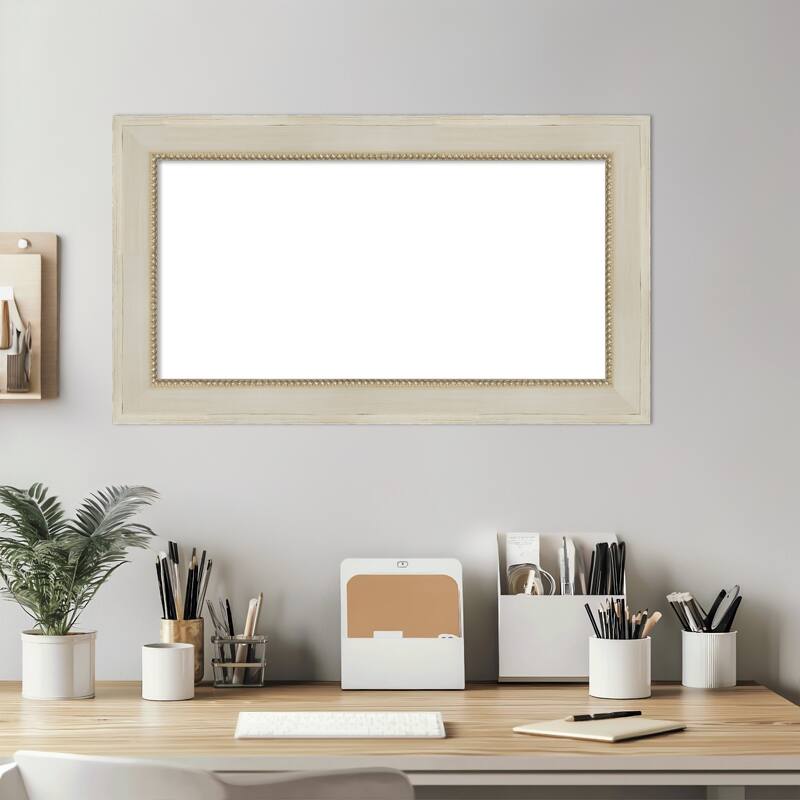 Amanti Art Parthenon Cream Framed Dry Erase Magnetic Board