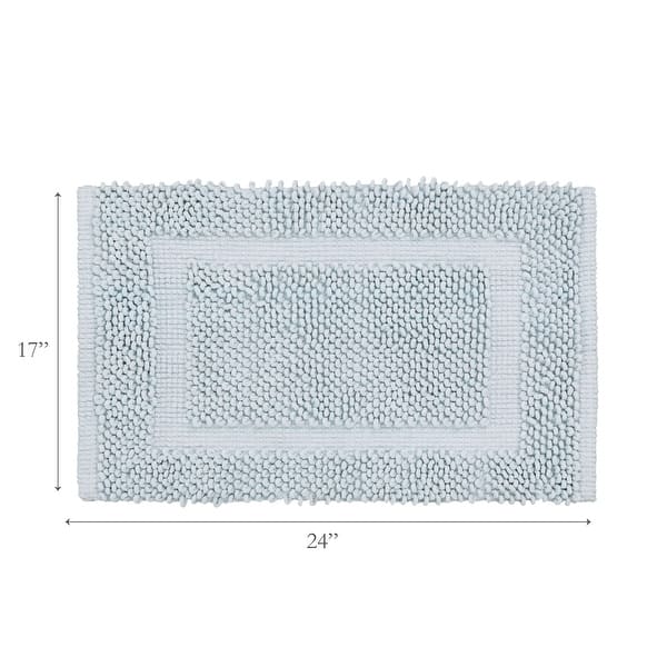 dimension image slide 17 of 30, Sophie Border Ultra-plush Chenille Non-Slip Cotton Bath Mat