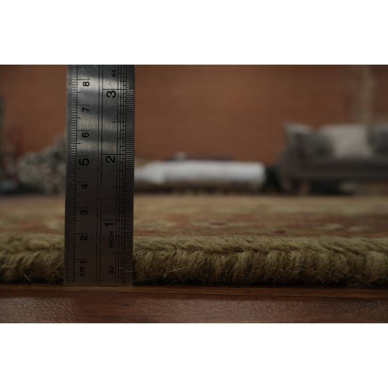 Hand Knotted Oriental 100% Wool Carpet Traditional All-Over Beige & Ivories Agra Area Rug - 4' 0'' X 2' 6''