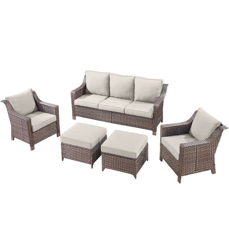 Pocassy Outside Sofa with Swivel Chair Set