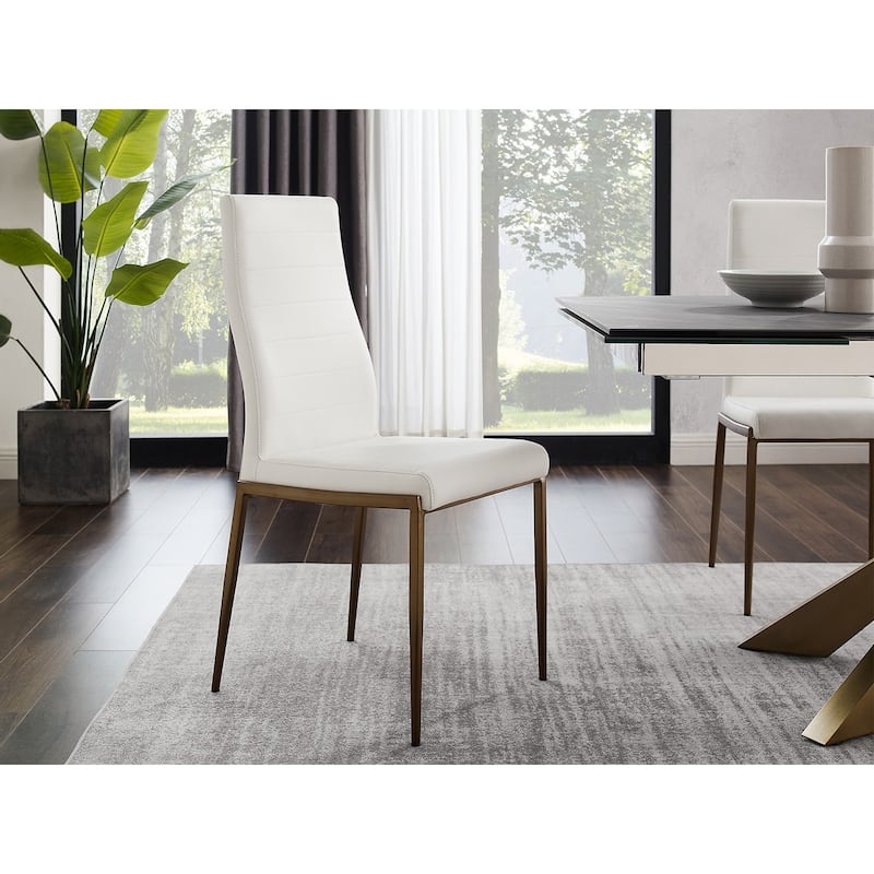 Casabianca Home Firenze Set of 2 Dining Chair in Gray PU Leather