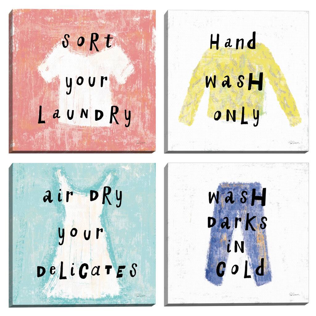 Laundry Rules III, Laundry Rules VI, Laundry Rules IV, Laundry Rules V by Sue Schlabach Canvas Art Prints