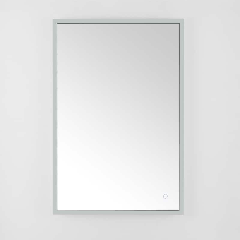 SAFAVIEH Home Houston 24" LED Vanity Mirror - Silver / White - Silver / White