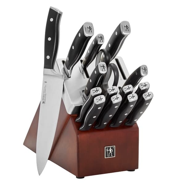 HENCKELS Forged Accent 16-pc Self-Sharpening Knife Block Set - Walnut