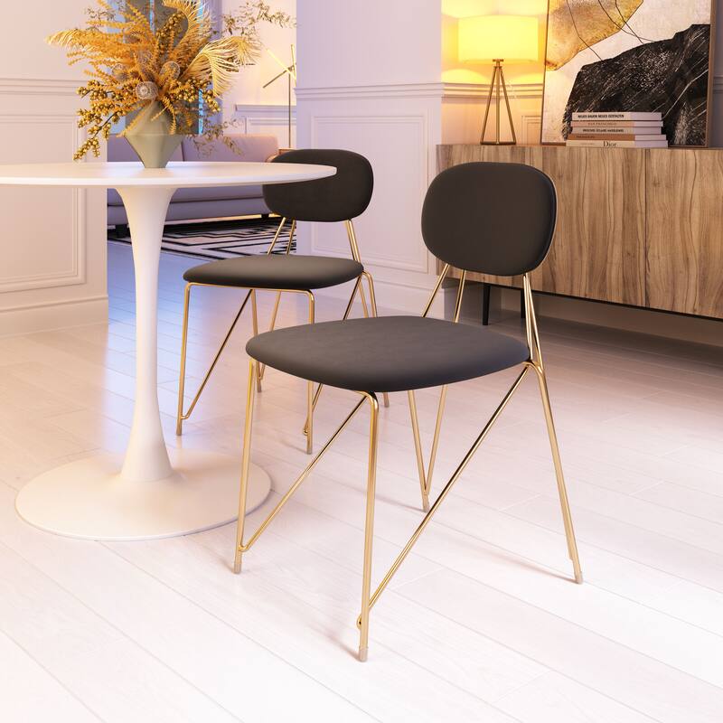 Georges Dining Chair Gray & Gold - Gray/Gold