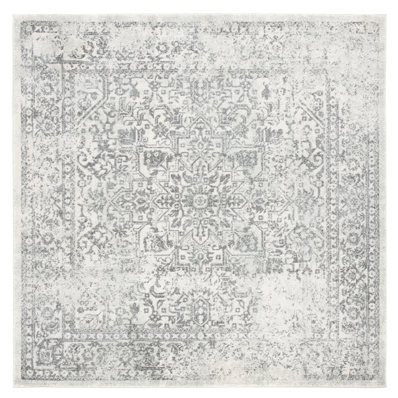 SAFAVIEH Evoke Quinn Vintage Distressed Rug - 6'7" Square - Ivory/Grey - Square