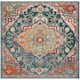SAFAVIEH Crystal Floretta Vintage Boho Medallion Rug - 3' Square - Teal/Rose