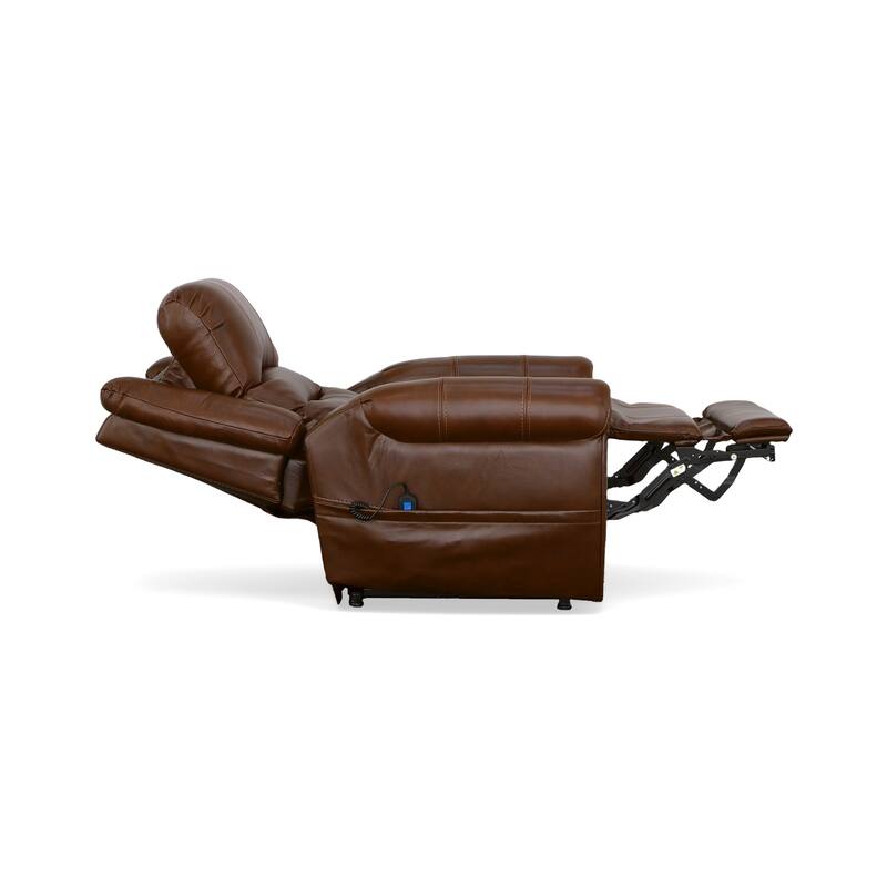 Oscar Grizzly Leather Power Lift Recliner & Power Headrest by Flexsteel