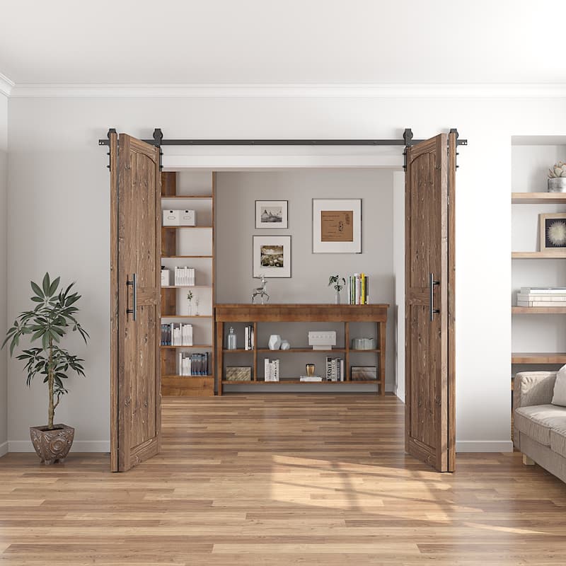 Coast Sequoia Arch Top 30in./36in./48in./60in./72in./96in. x 84in. Knotty Pine Wood Unfinished Bi-Fold Door With Hardware Kit