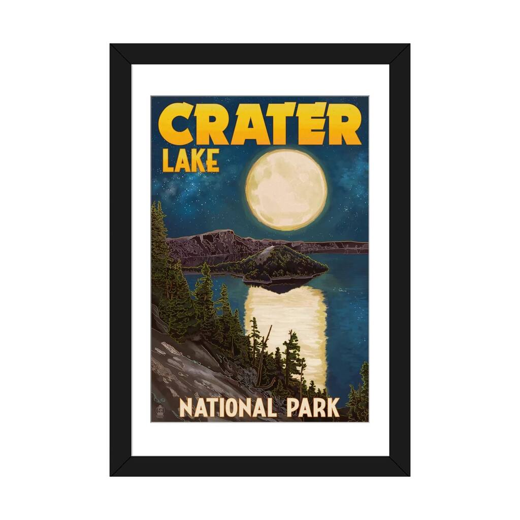 iCanvas "Crater Lake National Park (Full Moon Over Crater Lake)" by Lantern Press