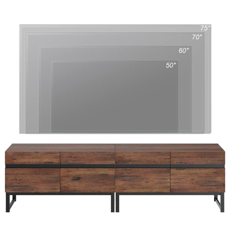 WAMPAT Modern TV Stand Entertainment Center TV Console with Storage Cabinets