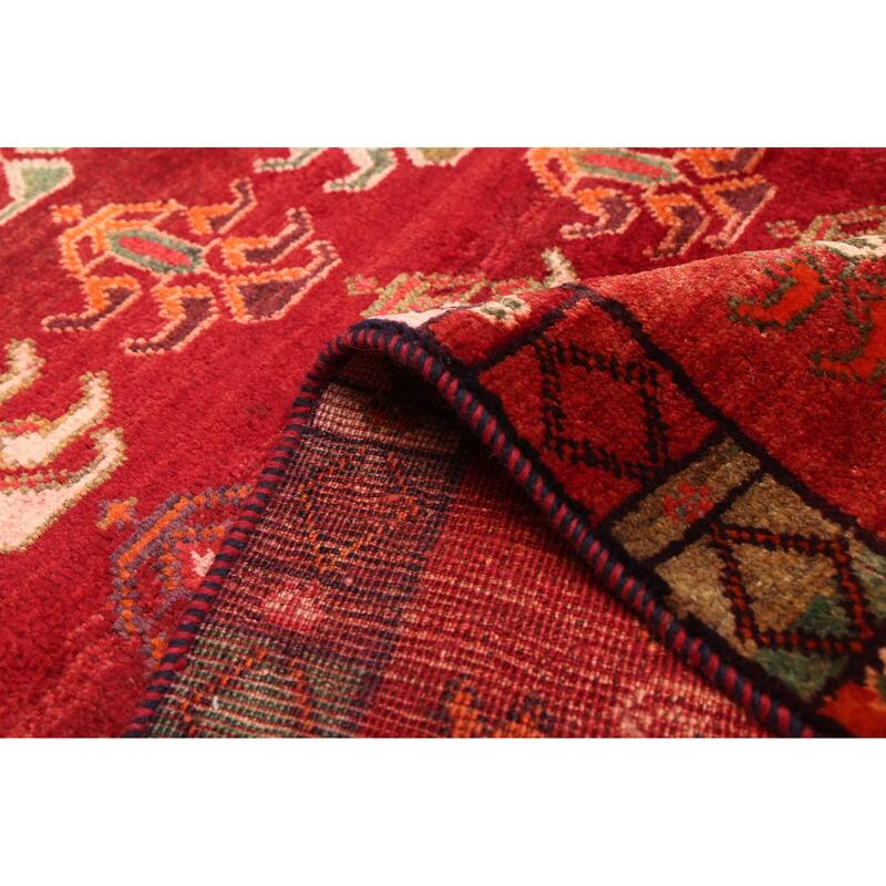 ECARPETGALLERY Hand-knotted Melis Vintage Dark Red Wool Rug - 4'0 x 6'2
