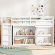 preview thumbnail 2 of 20, Twin Loft Bed with Pull-Out Desk Storage Drawers Shelf Cabinets Ladder and Full-Length Guardrail Solid Wood Frame