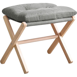 Bed Foot Rests Foldable Wood Foot Rest with Thick Cushion, Modern Padded Stool for ...