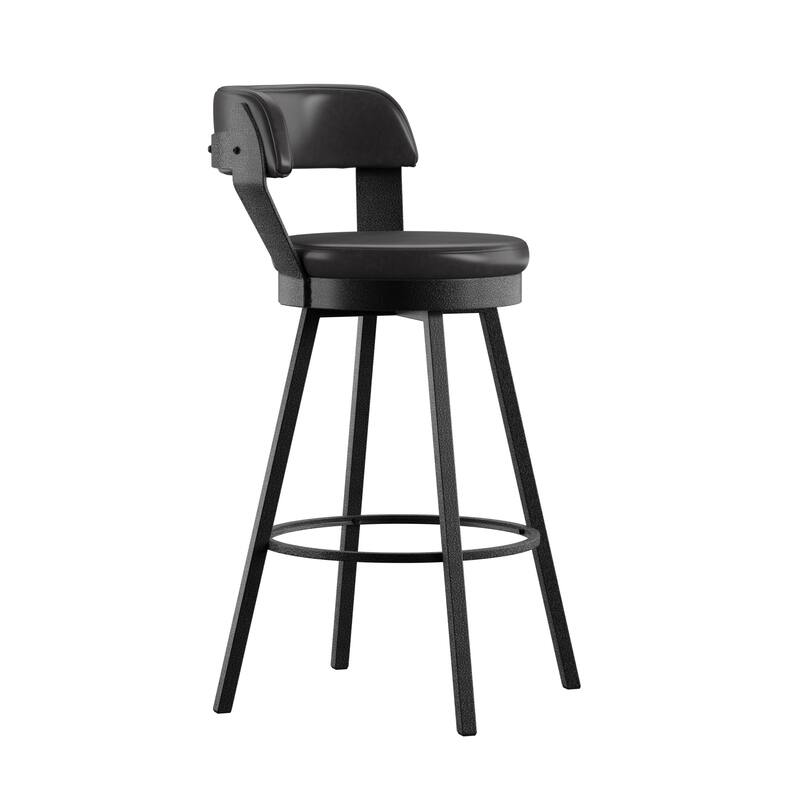 Harley Faux Leather Graphite Grey Metal Swivel Stools (Set of 2) by iNSPIRE Q Modern