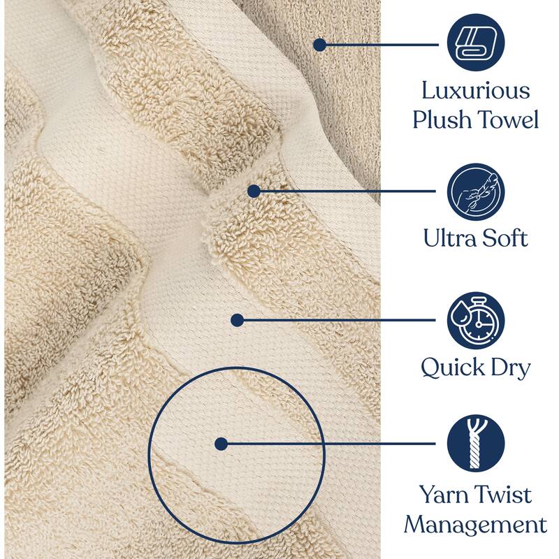 Delara Organic Cotton Luxuriously Plush Bath Towel, GOTS & OEKO-TEX Certified, 650 GSM Long Staple, Quick Dry & Ultra-Absorbent