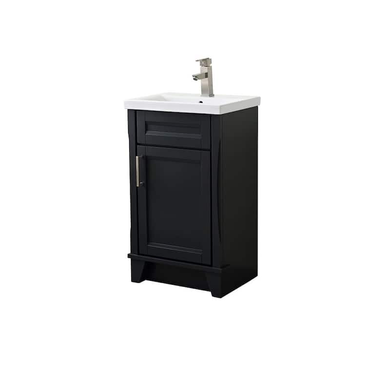 20" Single Sink Vanity In Dark Gray Finish With White Ceramic Sink Top