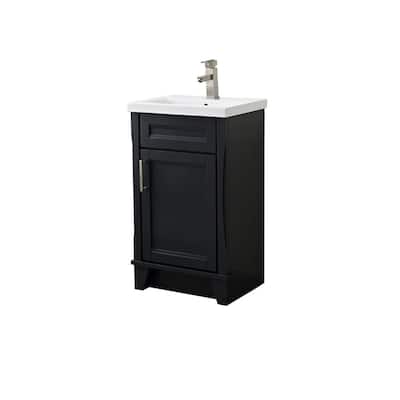 20" Single Sink Vanity In Dark Gray Finish With White Ceramic Sink Top