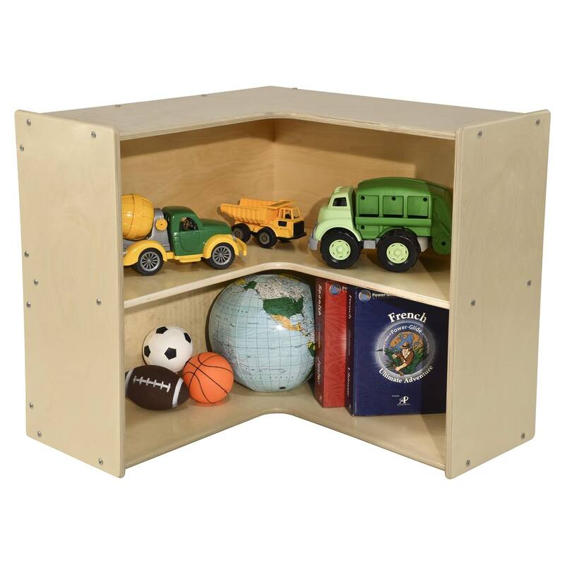 Contender Brich Wood BookShelf, 2 Storage Display Shelves, Sturdy Bookcase Classroom Organizer For Toys - 27.75-Inch Height