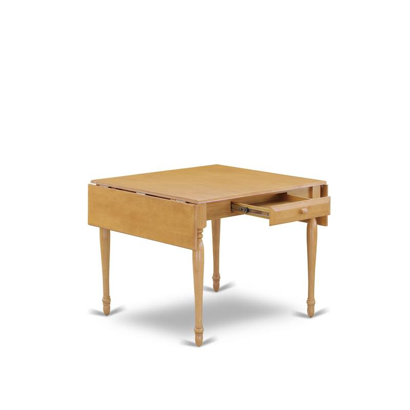 East West Furniture Dining Table Set Includes a Rectangle Wooden Table with Dropleaf and Dining Chairs (Pieces Options)