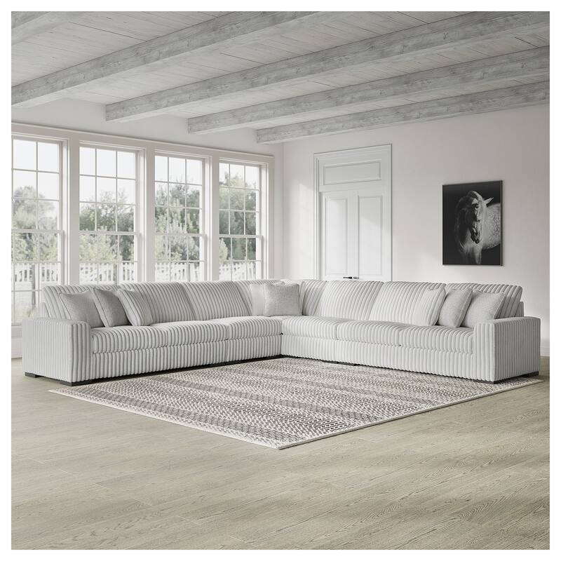Signature Design by Ashley Stupendous Gray 5-Piece Sectional - 172"W x 172"D x 41"H - Grey - Symmetrical