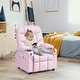 preview thumbnail 38 of 58, Costway Kids Youth Recliner Chair PU Leather w/Cup Holders & Side