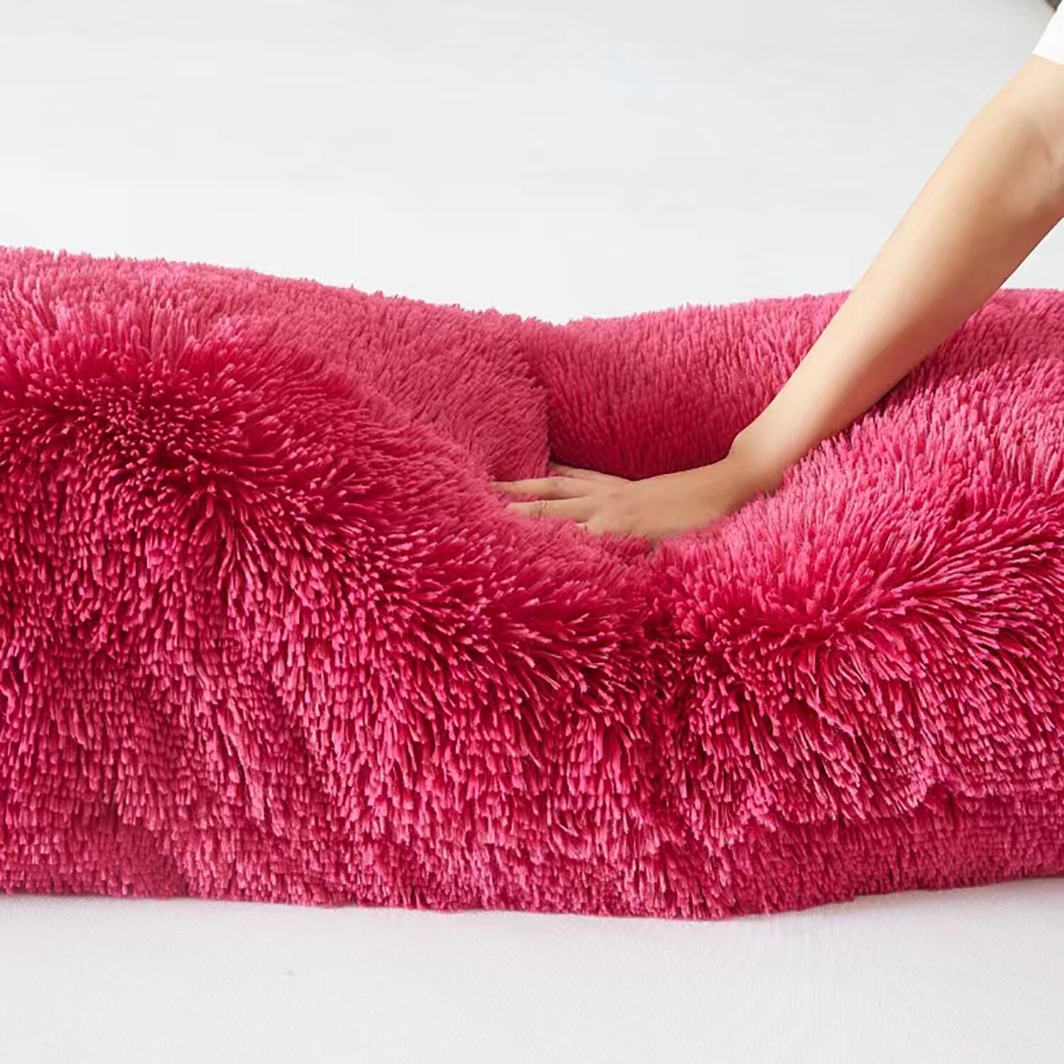 Pink fluffy body pillow hot sale