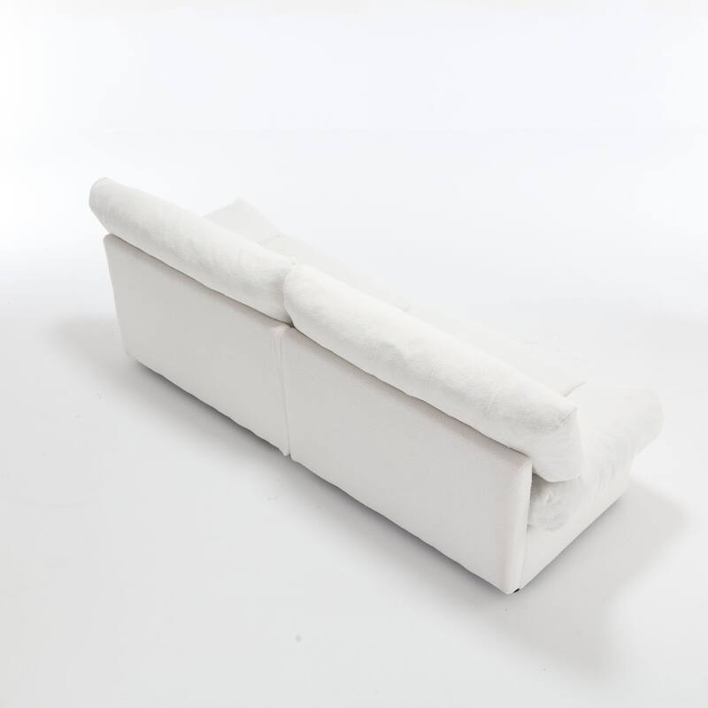 Modern Teddy Velvet 2-Seater Modular Sofa with Button Tufted Design and Plastic Feet