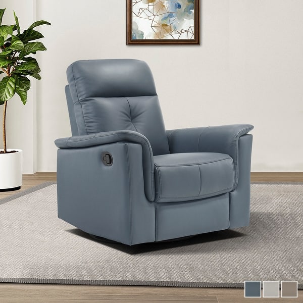 Monte Leather Match Swivel Glider Manual Reclining Chair Bed Bath