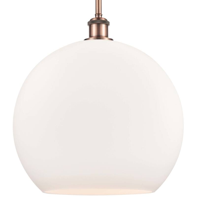 Innovations Lighting 516-1S-17-14 Athens Pendant Athens 14" Wide - Antique Copper / Matte White