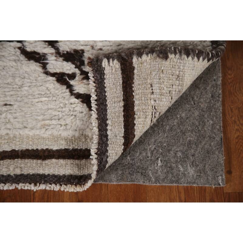 Ivory Anatolian Turkish Runner Rug Handmade Wool Carpet - 3'3"x 11'1"