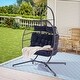 preview thumbnail 4 of 21, Outdoor Rattan Hanging Chair Patio Wicker Egg Chair