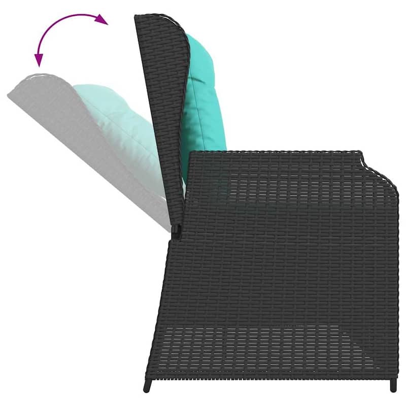 vidaXL Garden Bench with Cushion Brown Poly rattan - 26 x 43 x 37