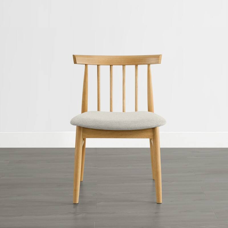 Spruce & Spring Windsor Spindle Back Upholstered Dining Chair with Solid Wood Frame