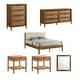 preview thumbnail 38 of 36, Roundhill Furniture Vichy 6-Piece Rattan Bedroom Set with Upholstered Bed, Dresser, Mirror, 2 Nightstands, and Chest
