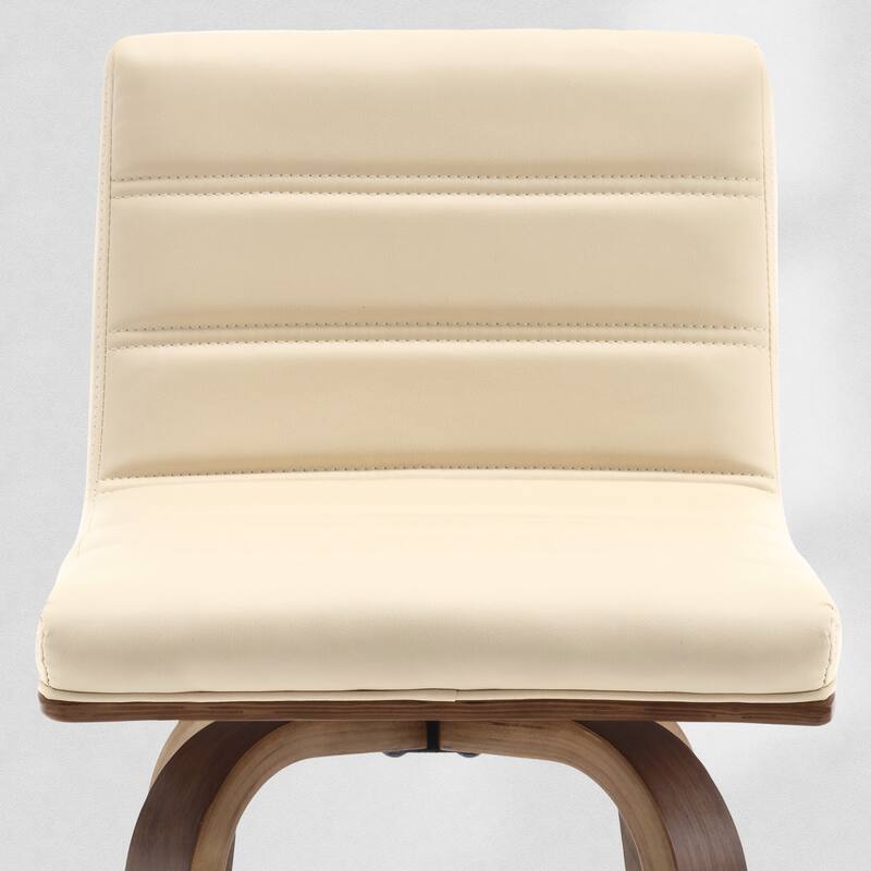 PU Leather Upholstered Swivel Barstools with Back, Set of 4